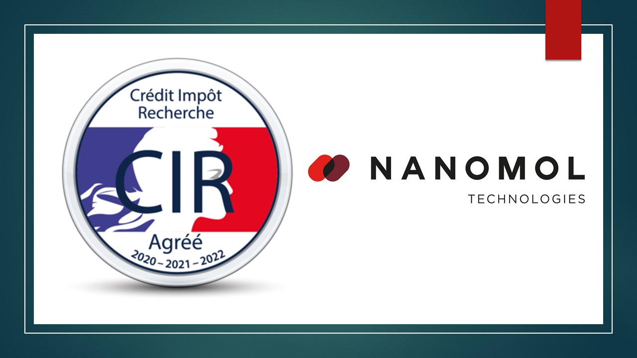 Nanomol Technologies receives Crédit d’Impôt Recherche (CIR) accreditation by the French Ministry of Higher Education and Research