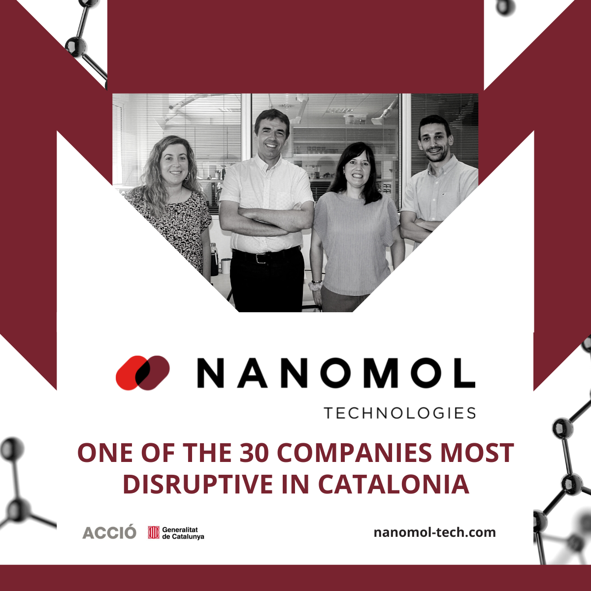 Nanomol Technologies, one of the 30 finalists in the 2nd edition of Catalonia Exponential Leaders