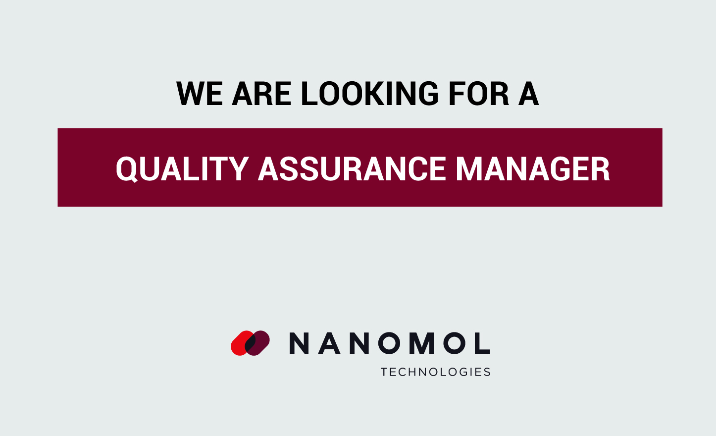 We Are Hiring a Quality Assurance Manager 